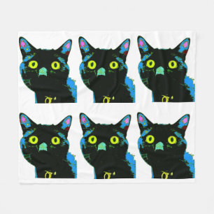 Black Cat Fleece Blanket
