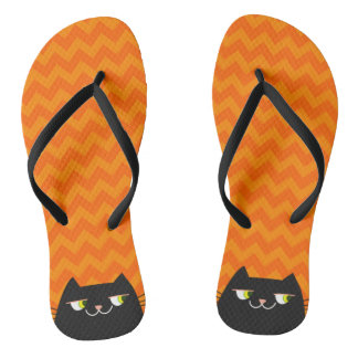 Black Cat Flip Flops