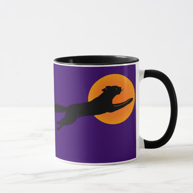 Black Cat Flying School Vintage Coffee Mug (Right)