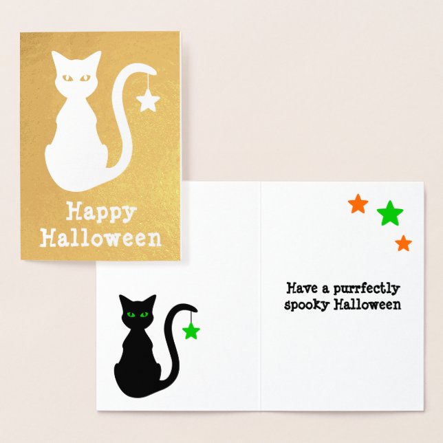 Black Cat Foil Halloween Card (Display)
