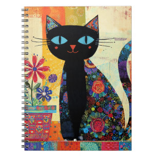 Black Cat Folk Art Notebook