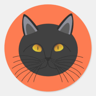 Black Cat for Halloween Classic Round Sticker