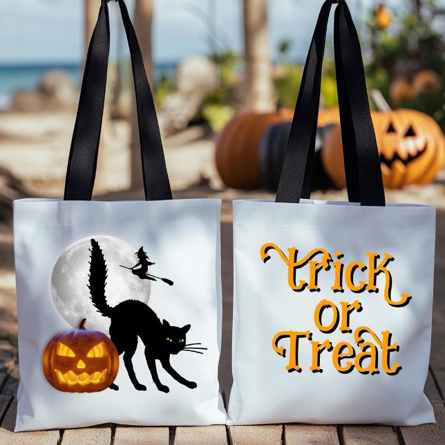 Black Cat Full Moon Adult Trick or Treat Tote Bag (Creator Uploaded)