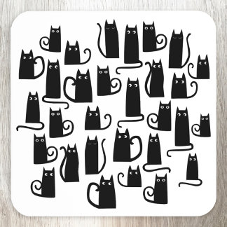 Black Cat Fun Coaster