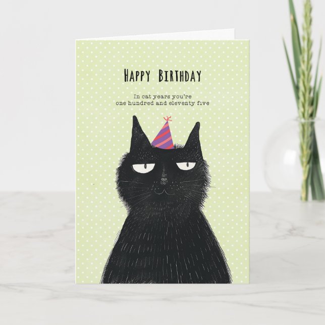 black cat funny birthday card (Front)