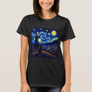 Black Cat Funny Cat Lover Mom Daddy Starry Night V T-Shirt