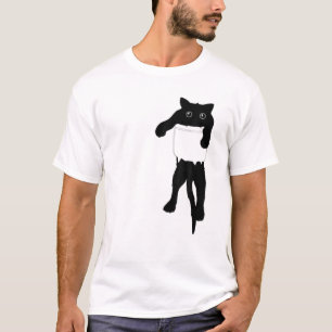 Black Cat Funny Cat Pocket Cat Cute Cat T-Shirt