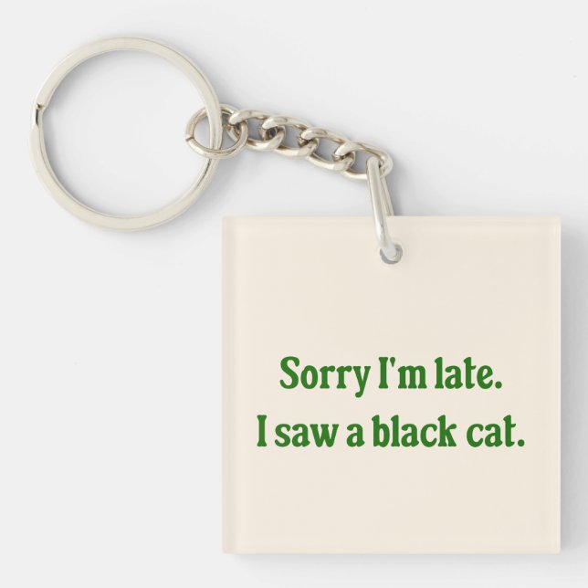 Black Cat Funny Key Ring (Front)