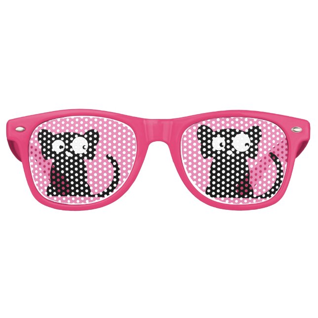 BLACK CAT FUNNY Party PINK Sunglasses (Front)