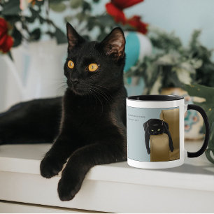Black Cat Funny Sassy Blue Mug