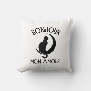Black Cat Funny Saying Cat Quote Cushion