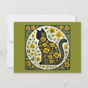 Black Cat Garden Postcard