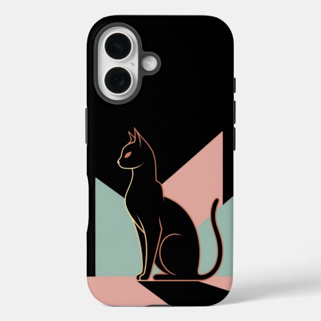 Black Cat Geometric  Case-Mate iPhone Case (Back)