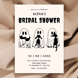 black Cat ghost funny bridal shower Invitation