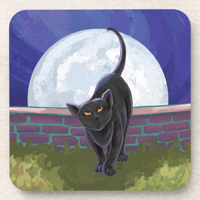 Black Cat Gifts & Accessories Coaster (Front)