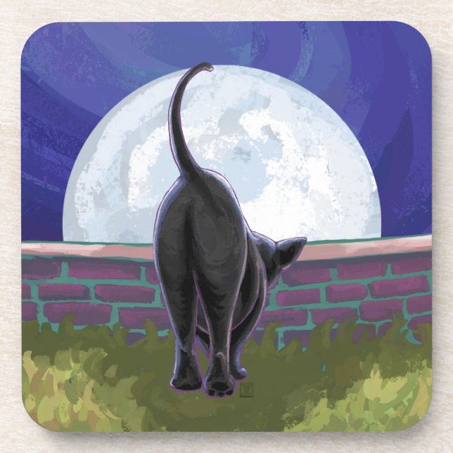 Black Cat Gifts & Accessories Coaster (Front)
