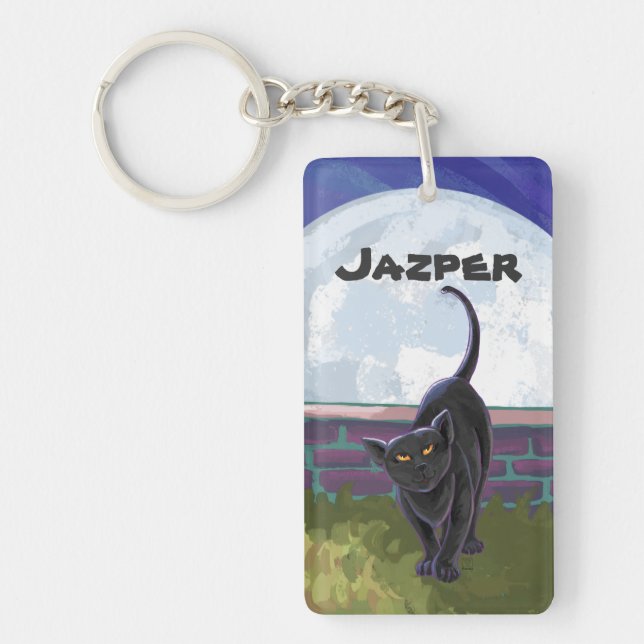 Black Cat Gifts & Accessories Key Ring (Front)