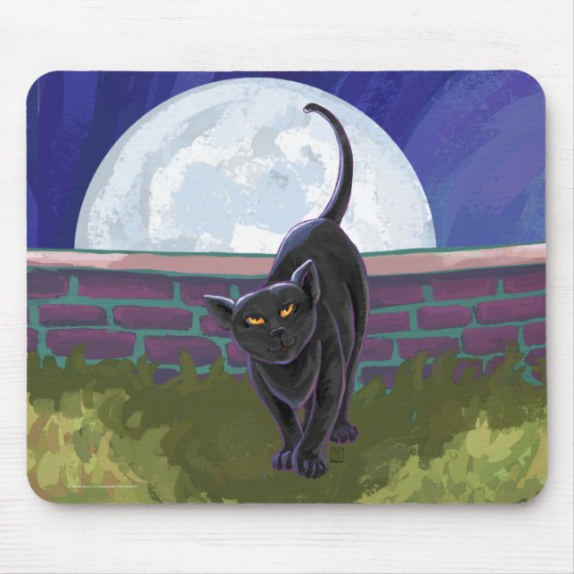 Black Cat Gifts & Accessories Mouse Mat (Front)