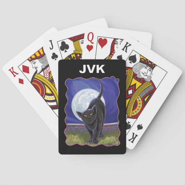 Black Cat Gifts & Accessories Playing Cards (Back)