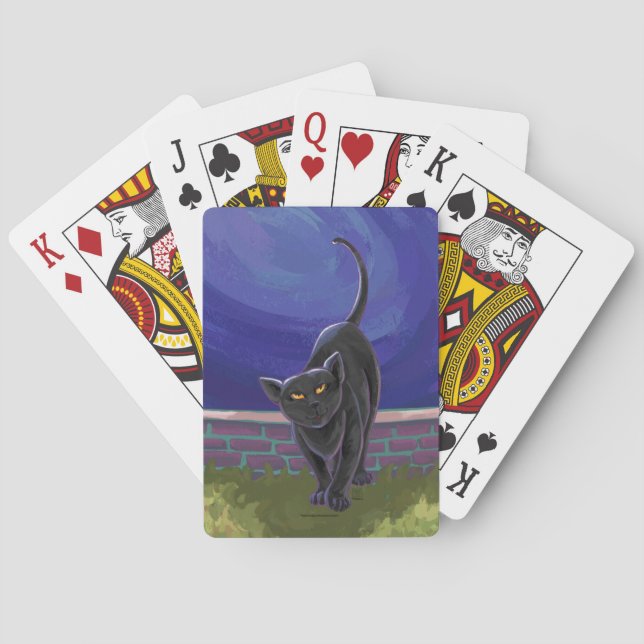 Black Cat Gifts & Accessories Playing Cards (Back)