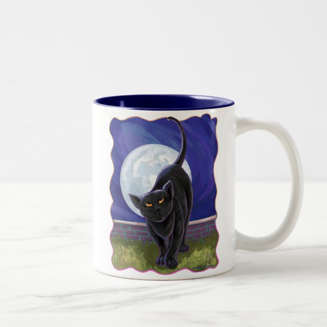 Black Cat Gifts & Accessories Two-Tone Coffee Mug (Right)