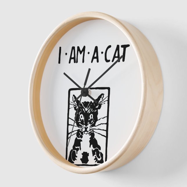 Black Cat Gifts Clock (Angle)