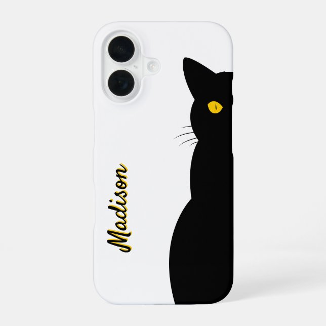 BLACK CAT Golden Eyes Customisable iPhone 16 Case (Back)