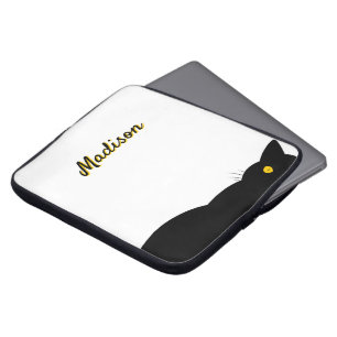 BLACK CAT Golden Eyes Customisable Laptop Sleeve