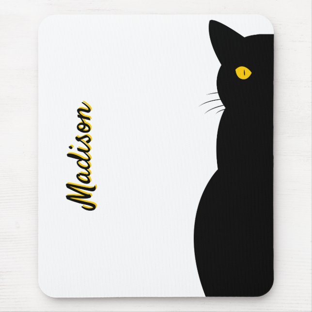 BLACK CAT Golden Eyes Customisable Mouse Mat (Front)