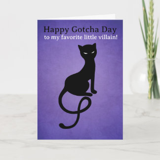 Black Cat Gotcha Day Card - Funny Void Cat