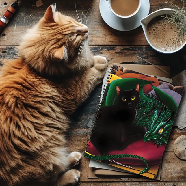 Black cat Green Dragon Notebook (Creator Uploaded)