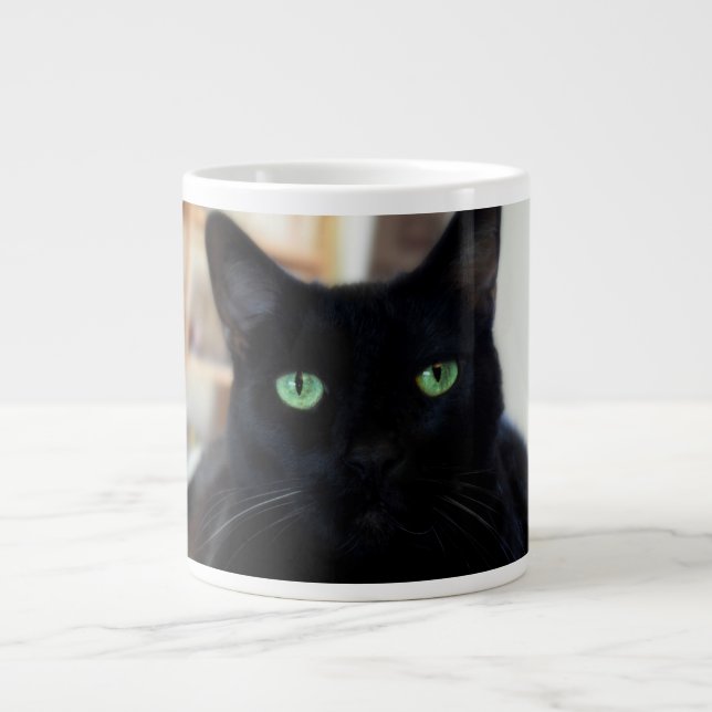 Black cat - green eyes - mug (Front)