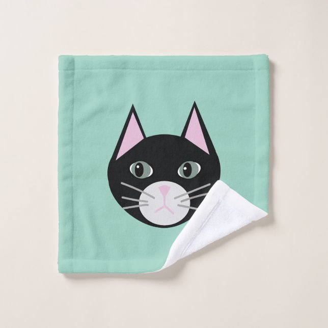 Black Cat Green Wash Cloth (Wash Cloth)