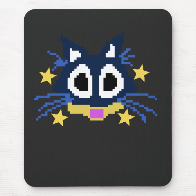 Black Cat Halloween Art – Spooky & Cute Mouse Mat (Front)
