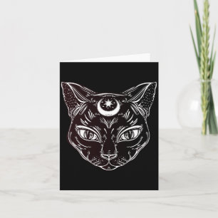 Black Cat Halloween Boho Card