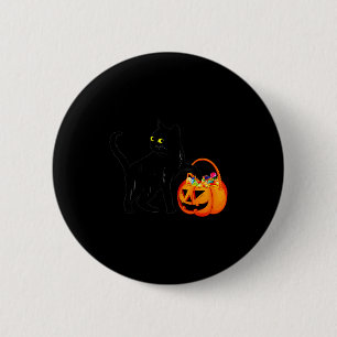 Black Cat Halloween Candy Pumpkin Bag Sweet Lollip 6 Cm Round Badge