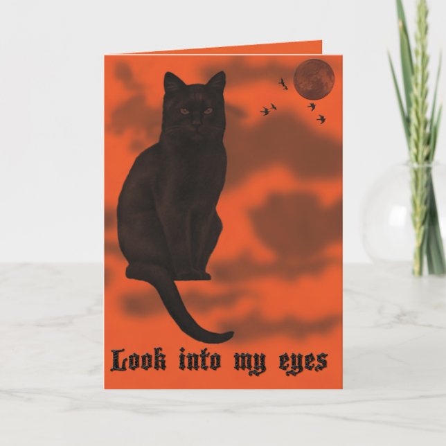 Black Cat Halloween Card (Front)