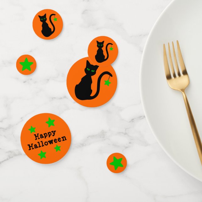 Black Cat Halloween Confetti (Group)