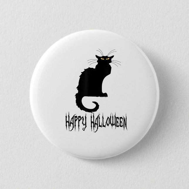 Black Cat Halloween , Costume Idea, Party, Plus si 6 Cm Round Badge (Front)
