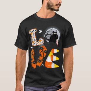 Black cat halloween costume knife cute kitty lover T-Shirt