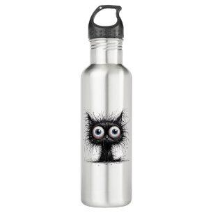 Black Cat Halloween Costume Party Funny Scary Cat 710 Ml Water Bottle