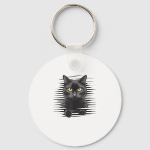 Black Cat Halloween Costume Spooky Kitty Cat Kitte Key Ring