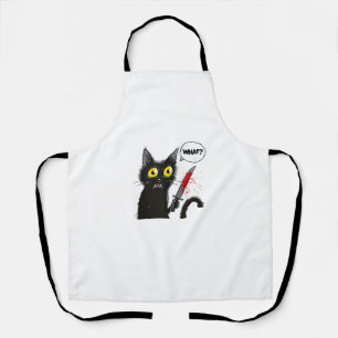 Black Cat Halloween Costume What Funny Cat Lover Apron