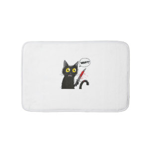 Black Cat Halloween Costume What Funny Cat Lover Bath Mat
