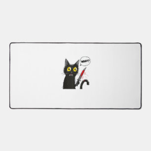 Black Cat Halloween Costume What Funny Cat Lover Desk Mat