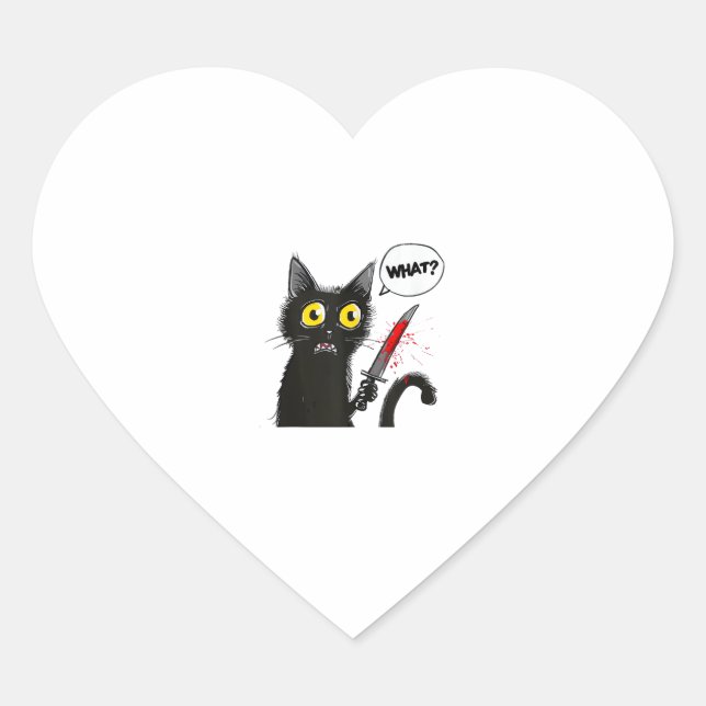 Black Cat Halloween Costume What Funny Cat Lover  Heart Sticker (Front)