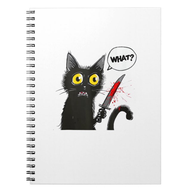 Black Cat Halloween Costume What Funny Cat Lover  Notebook (Front)