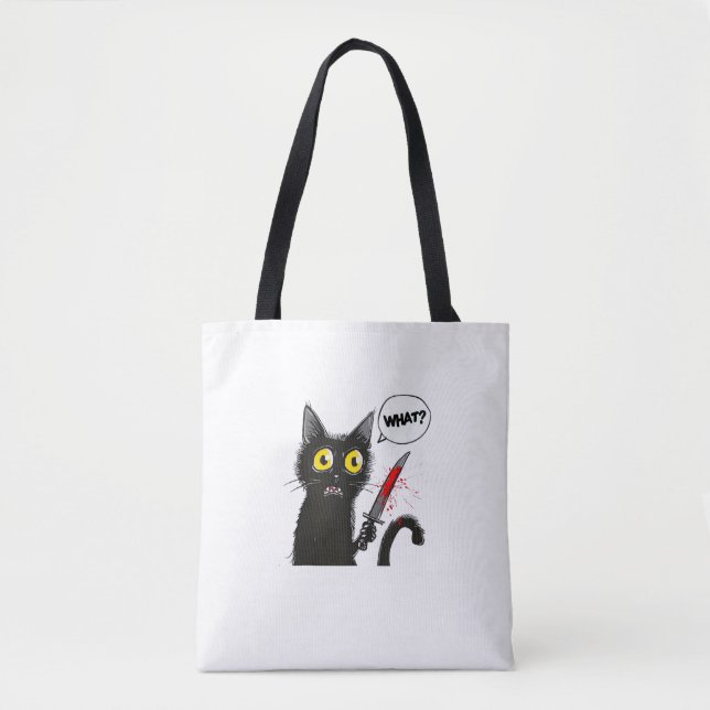 Black Cat Halloween Costume What Funny Cat Lover  Tote Bag (Front)
