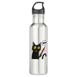 Black Cat Halloween Costume Witchcraft Spider Web  710 Ml Water Bottle