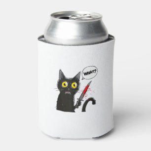 Black Cat Halloween Costume Witchcraft Spider Web Can Cooler